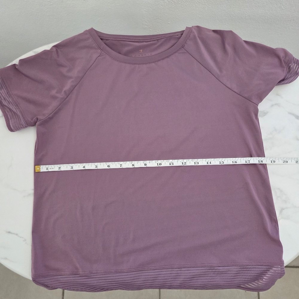 Danskin Mauve Dusty Rose Athletic Tee with Mesh Trim Small Petite - Picture 15 of 16